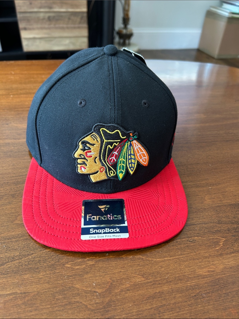 Fanatics Black and Red Chicago Native Logo Snapback Hat